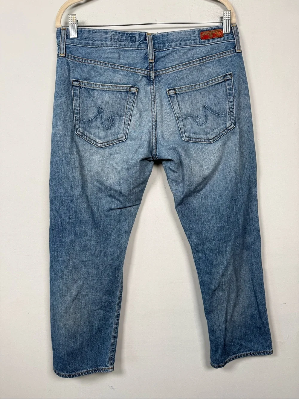 AG Adriano Goldschmied Ex Boyfriend Jeans w/Heavy Distressing, Size 29R